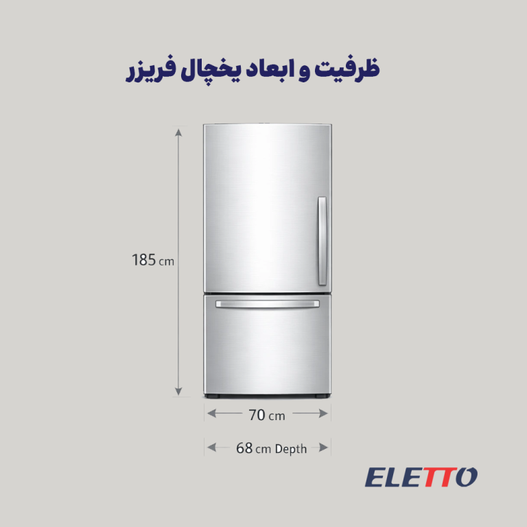 ظرفیت و ابعاد یخچال فریزر